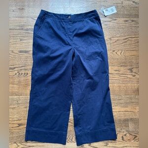 Crown & Ivy Navy Blue Wide-Leg Pants, size 12–NWT